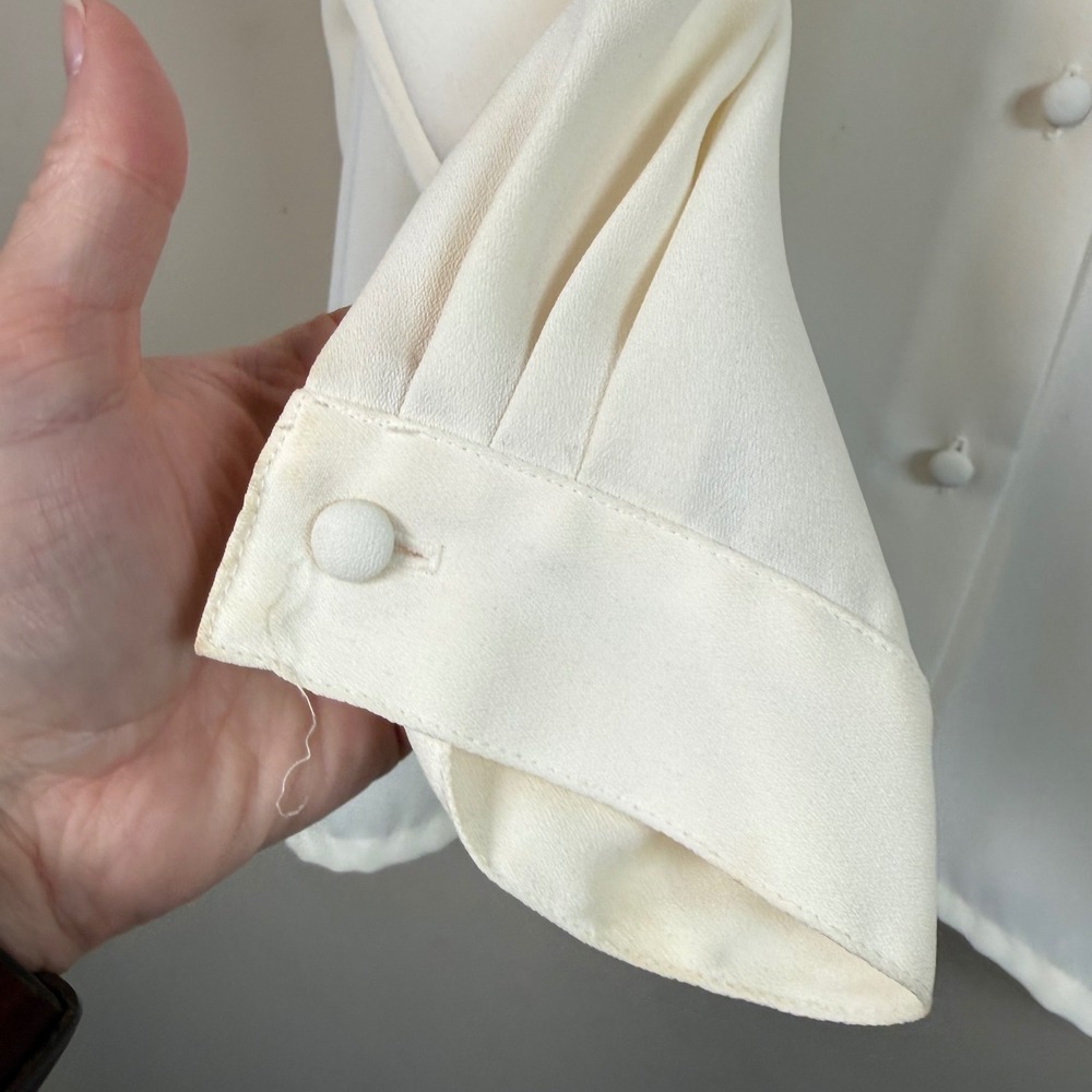 Koret Cream Embroidered Collar Front Placket 18W Button Down Dress Shirt 18W - Picture 5 of 12